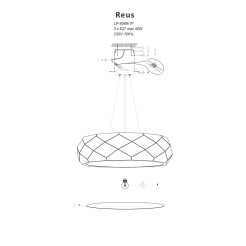 Lampa wisząca czarna 3xE27 LP-8069/1P BK