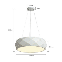 Lampa wisząca biała 3xE27 LP-8069/1P WH