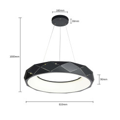 Lampa wisząca czarna LED 4000K LP-8069/1P LED BK
