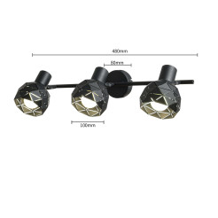 Spot czarny 3xE14 LP-8069/3WS BK