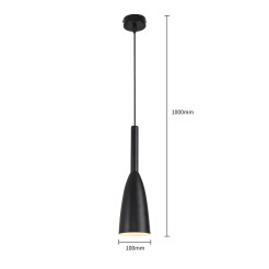 Lampa wisząca 1 czarna 1xE27 LP-181/1P BK