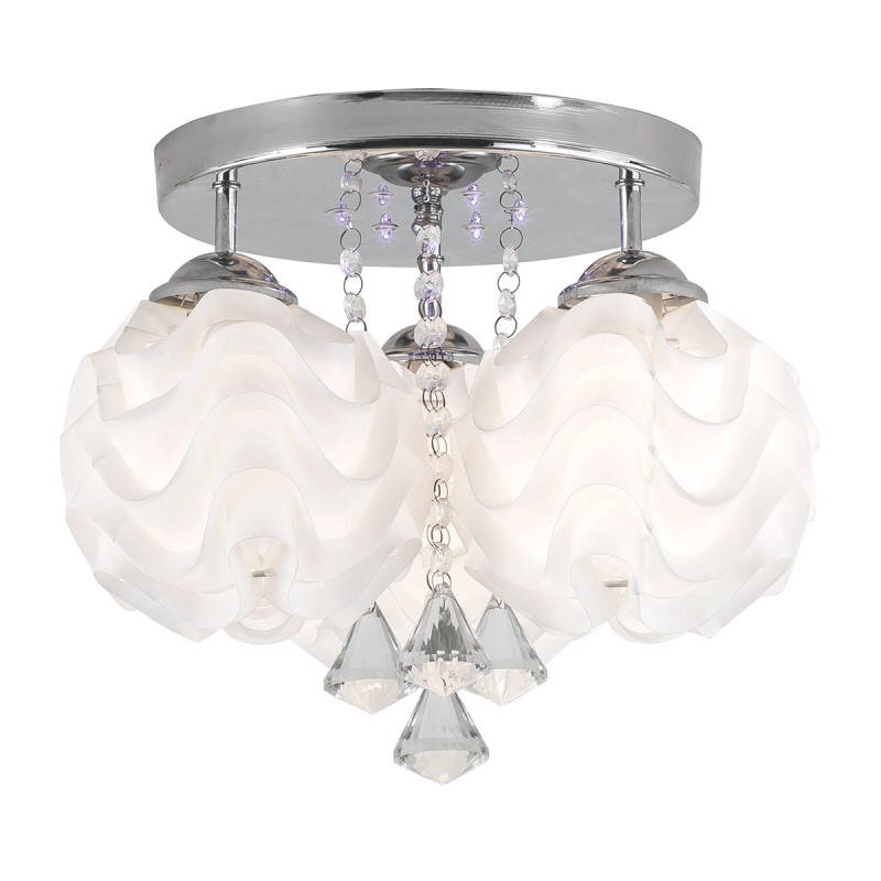 Ozdobny plafon srebrny 3xE14 plus LED LP-119/3C
