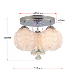 Ozdobny plafon srebrny 3xE14 plus LED LP-119/3C