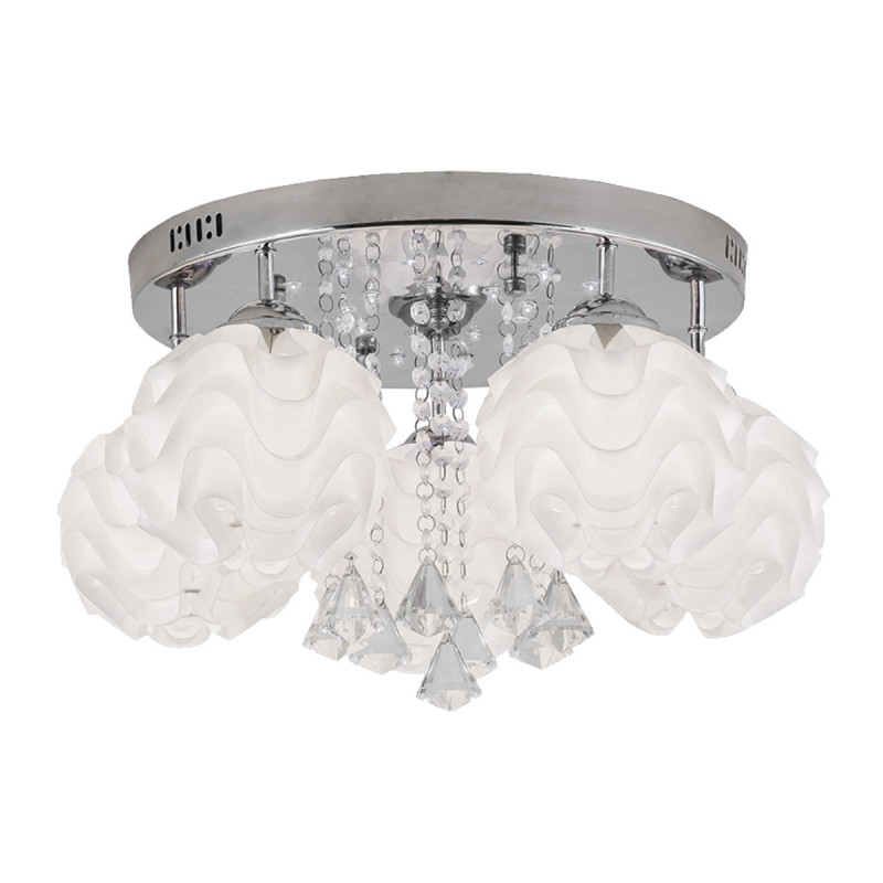 Ozdobny plafon srebrny 5xE14 plus LED LP-119/5C