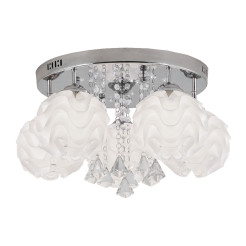 Ozdobny plafon srebrny 5xE14 plus LED LP-119/5C