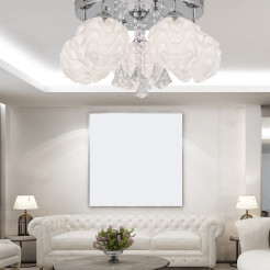 Ozdobny plafon srebrny 5xE14 plus LED LP-119/5C