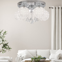 Ozdobny plafon srebrny 5xE14 plus LED LP-119/5C