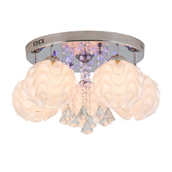 Ozdobny plafon srebrny 5xE14 plus LED LP-119/5C