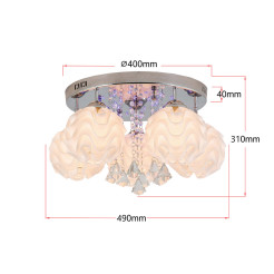 Ozdobny plafon srebrny 5xE14 plus LED LP-119/5C