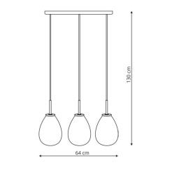 Lampa wisząca czarna 3xE14 LP-1214/3L