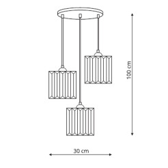 Lampa wisząca czarna 3xE27 LP-2383/3P BK