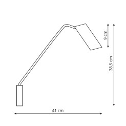 Kinkiet z wysięgnikiem czarno - złoty 1xGU10 LP-17001/1WL GD/BK