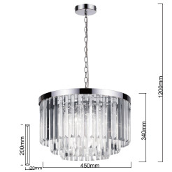 Lampa wisząca 5 srebrna 5xE14 LP-2910/5P