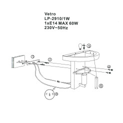 Kinkiet srebrny 1xE14 LP-2910/1W S CH