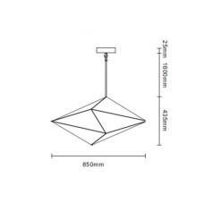 Lampa wisząca pozioma dymna czarna 7xG9 LP-056/1P BK