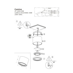 Oprawa natynkowa biała 1xES111 LP-1101/1SM WH