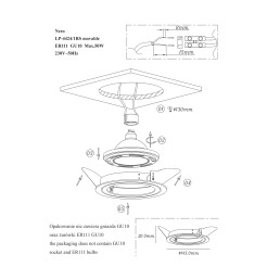 Ruchome oczko podtynkowe białe 1xGU10 LP-4424/1RS WH movable