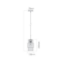 Lampa wisząca dymna 1xE27 LP-866/1P L SM/GD