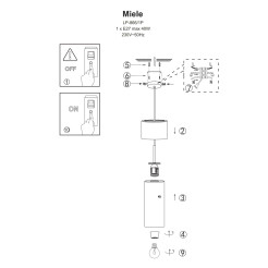 Lampa wisząca dymna 1xE27 LP-866/1P L SM/GD