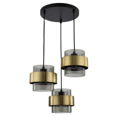 Lampa wisząca dymna 3xE27 LP-866/3P SM/GD
