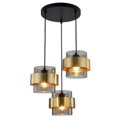 Lampa wisząca dymna 3xE27 LP-866/3P SM/GD