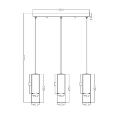 Lampa wisząca biała 3xGU10 LP-232/3L WH