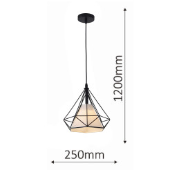 Lampa wisząca czarna 1xE27 LP-076/1P BK