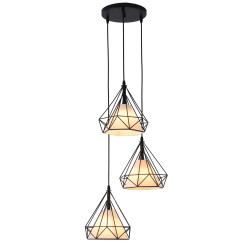 Lampa wisząca czarna 3xE27 LP-076/3P BK