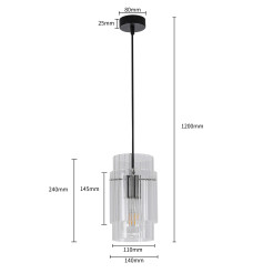 Lampa wisząca Savona czarna 1xE27 LP-707/1P