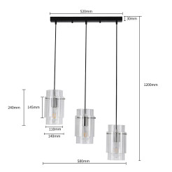 Lampa wisząca Savona czarna 3xE27 LP-707/3L