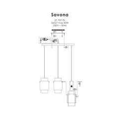 Lampa wisząca Savona czarna 3xE27 LP-707/3L