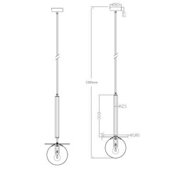 Lampa wisząca 1 czarna 1xE14 LP-1345/1P BK