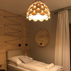 Lampa wiszaca mała drewniana 1xE27 LP-101335/1P S