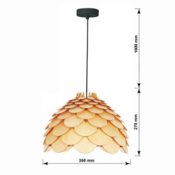 Lampa wiszaca mała drewniana 1xE27 LP-101335/1P S