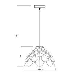 Lampa wiszaca mała drewniana 1xE27 LP-101335/1P S