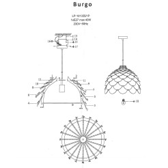 Lampa wiszaca mała drewniana 1xE27 LP-101335/1P S
