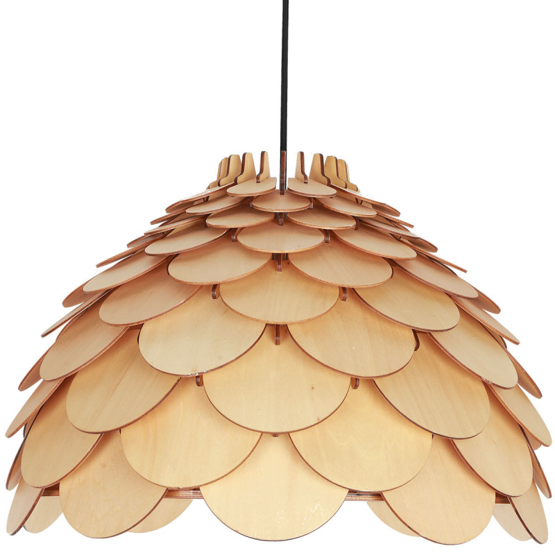 Lampa wisząca duża drewniana 1xE27 LP-101335/1P L