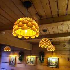 Lampa wisząca duża drewniana 1xE27 LP-101335/1P L