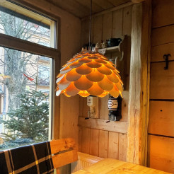Lampa wisząca duża drewniana 1xE27 LP-101335/1P L