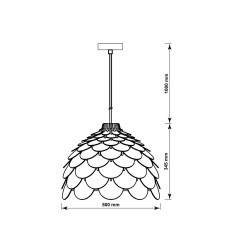 Lampa wisząca duża drewniana 1xE27 LP-101335/1P L