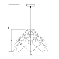 Lampa wisząca duża drewniana 1xE27 LP-101335/1P L