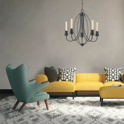 Lampa wisząca czarna 5xE27 LP-6704/5P