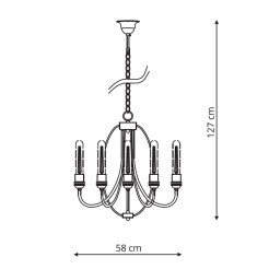 Lampa wisząca czarna 5xE27 LP-6704/5P