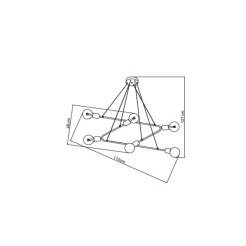Estrella 6 wisząca czarna LP-075/6P BK