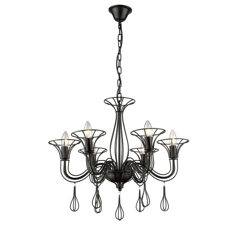 Lampa wisząca czarna 6xE14 LP-6756/6P