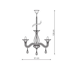 Lampa wisząca czarna 6xE14 LP-6756/6P