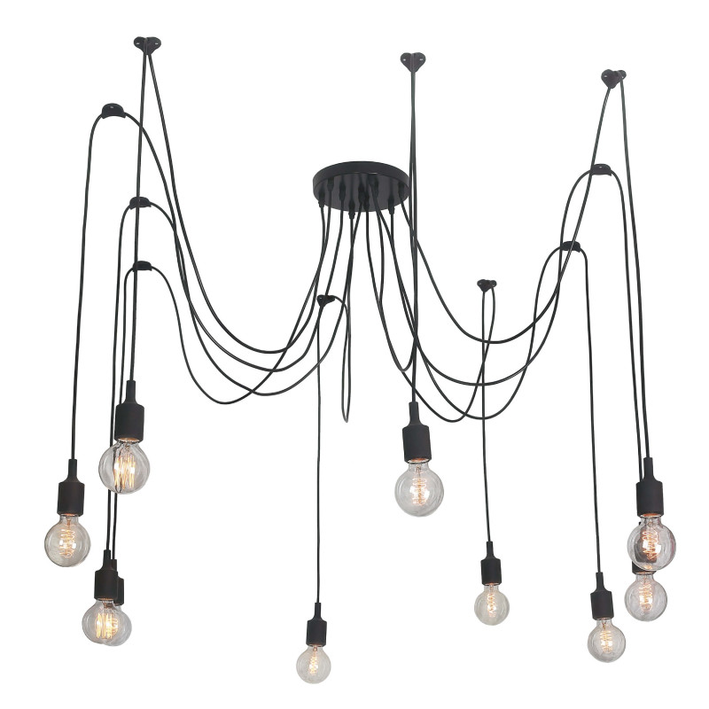 Lampa wisząca Soleto czarna 10xE27 LP-90082/10P