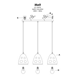 Lampa wisząca 3xE27 LP-126/3L