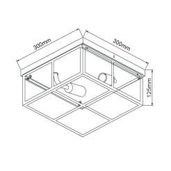 Plafon srebrny 2xE14 LP-2323/2C