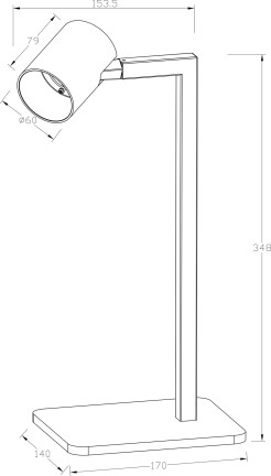 Lampa biurkowa czarna 1xGU10 LP-731/1T BK